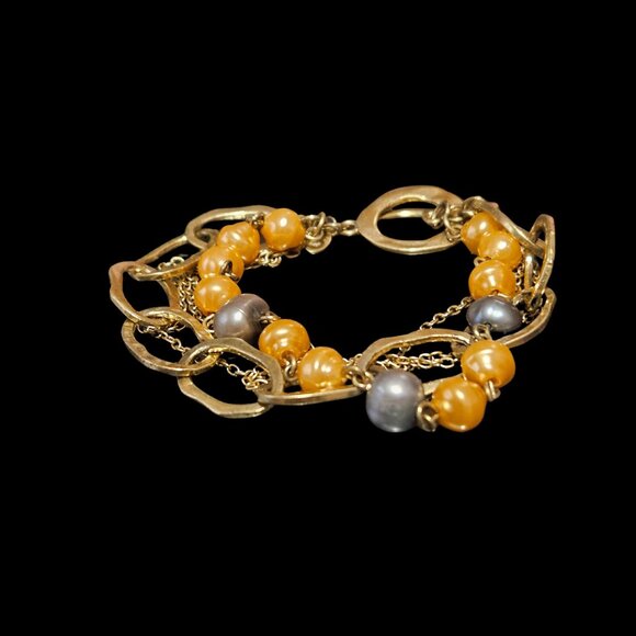 Premier Designs “Atlantis” Necklace & Bracelet Set – Gold Tones & Beaded Accents - Picture 2 of 6